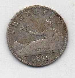 G .PROVISIONAL DEL AÑO 1869 (6*9) DE 0.50 CENTIMOS